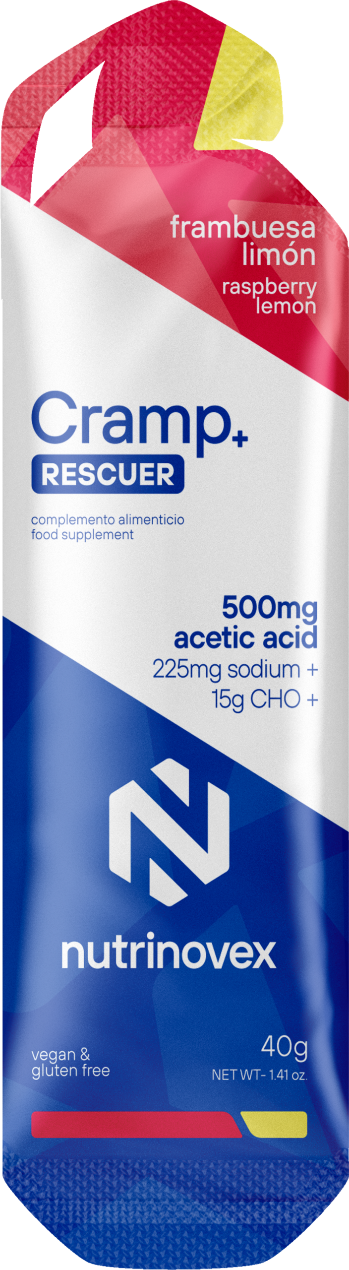 NUTRINOVEX CRAMP Rescuer 500mg acetic acid Frambuesa limón