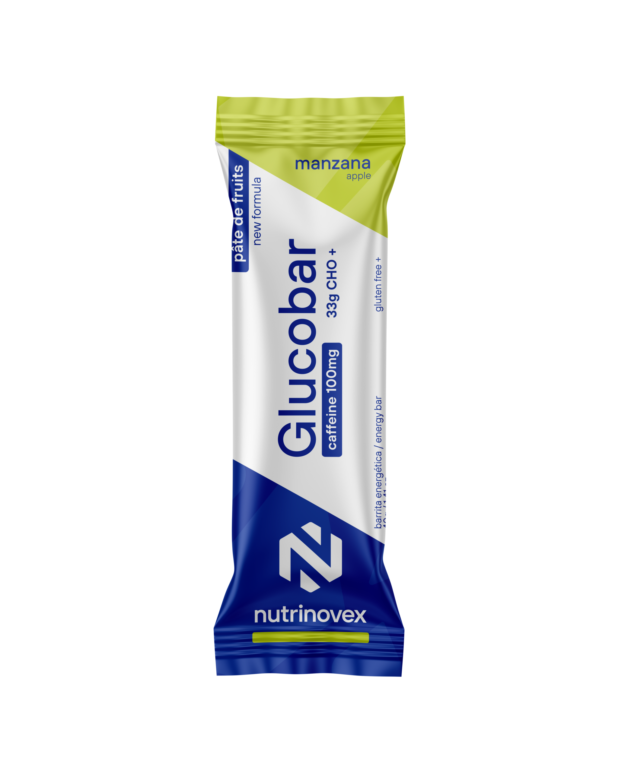NUTRINOVEX GLUCOBAR Manzana Caffeine 100mg 33gr CHO
