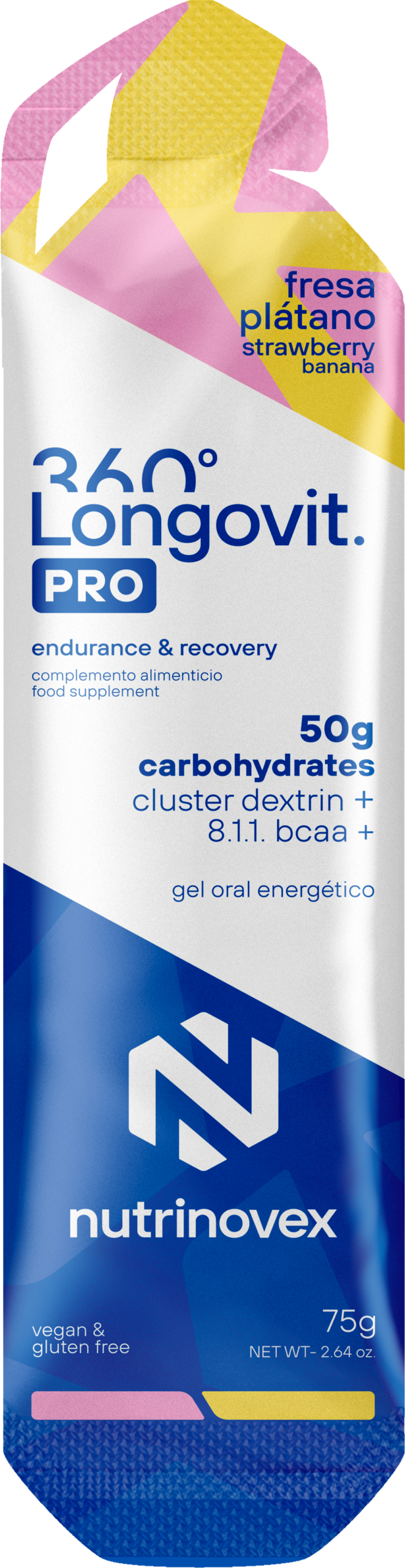 NUTRINOVEX LONGOVIT 360º PRO 50g carbohydrates fresa platano