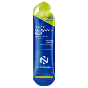 NUTRINOVEX LONGOVIT 360º PRO 100mg caffein carbohydrates 50gr manzana verde