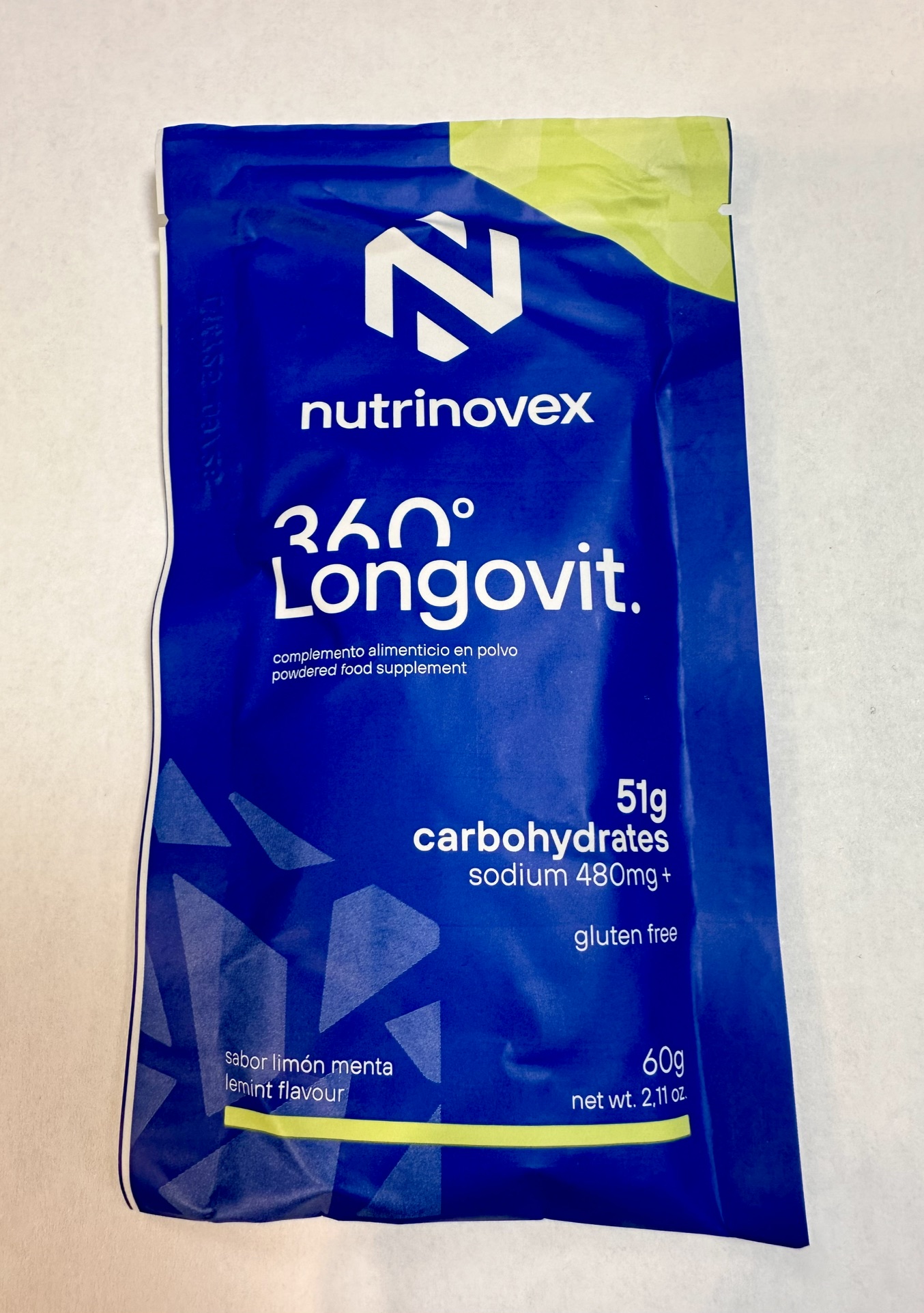 NUTRINOVEX 360º LONGOVIT 51g Carbohydrates sodium 480mg limón menta