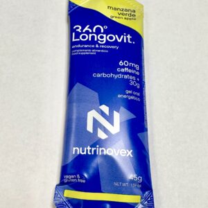 NUTRINOVEX LONGOVIT 360º 60g cafeina 30g carbohydrates Manzana verde