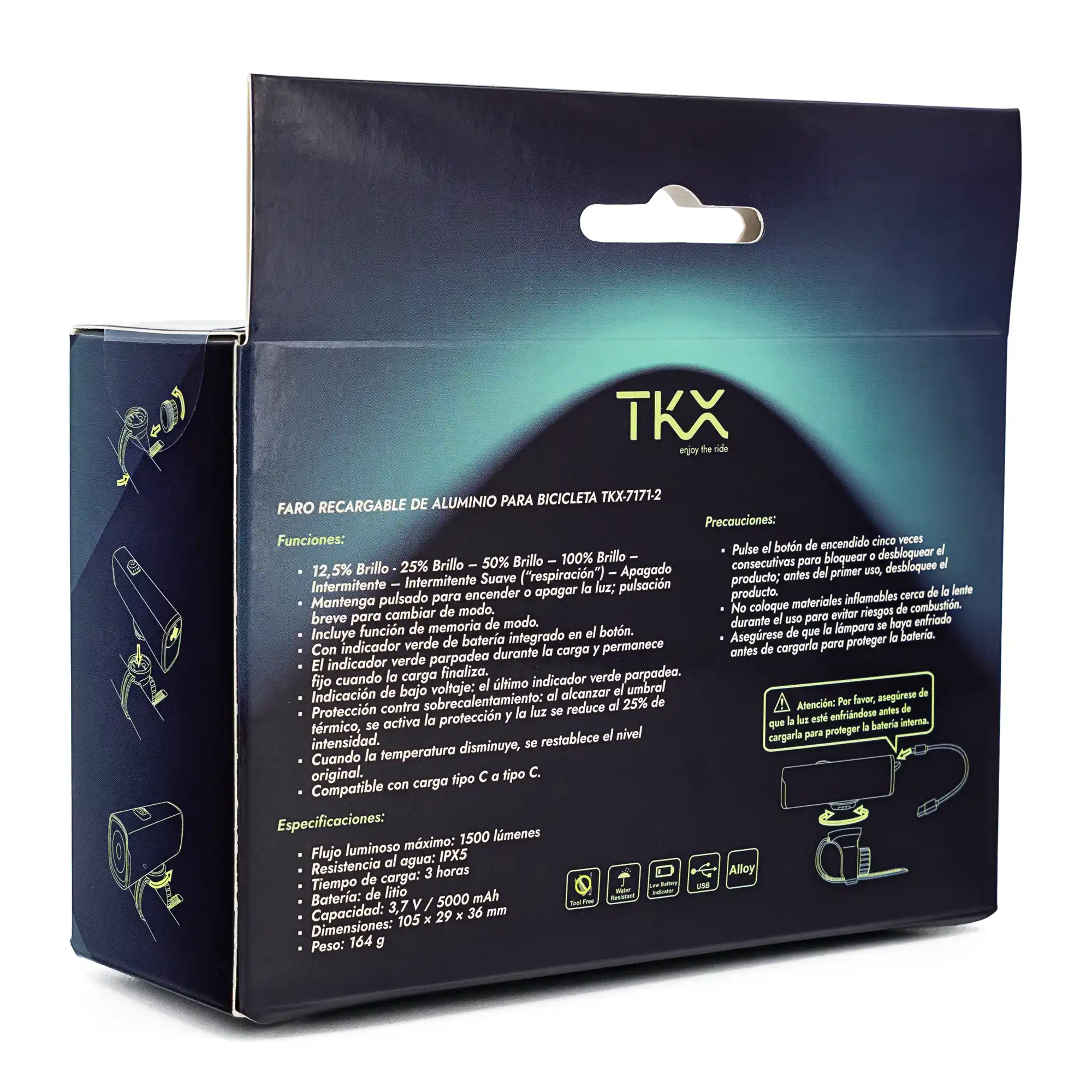 TKX Faro USB 1500 Lumens TKX-7171-2 - Imagen 11